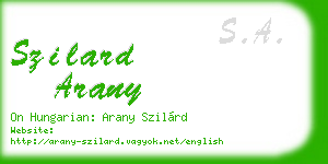 szilard arany business card